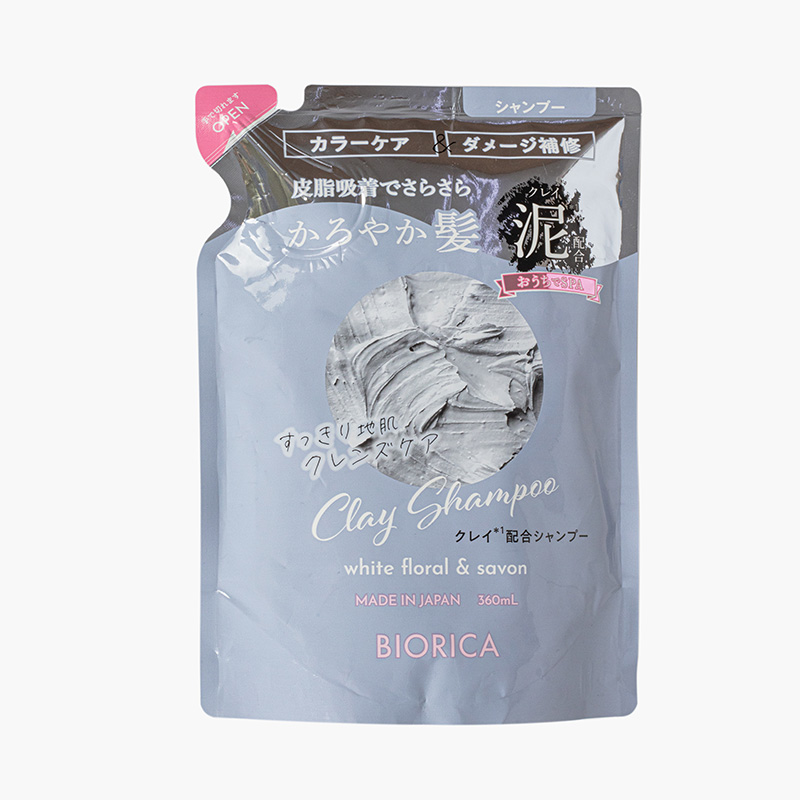 Dầu gội Nhật Bản đất sét Biorica Clay Shampoo 360ml, sạch bã nhờn, phục hồi hư tổn