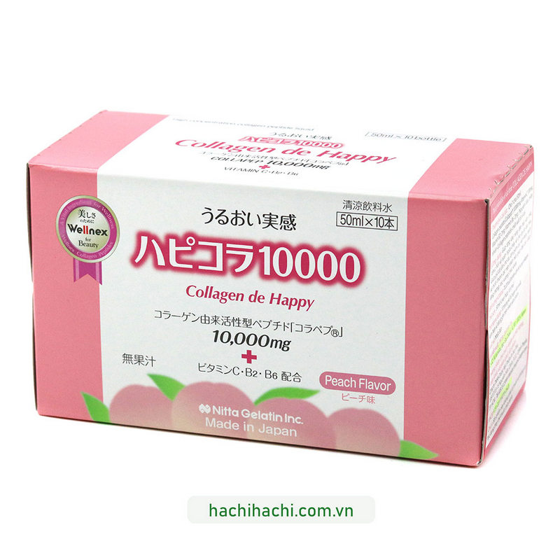 TPBVSK: Nước uống Collagen De Happy (50mlx10chai) (Trẻ hóa da, tăng cường sức khỏe) thương hiệu KOTOBUKI
