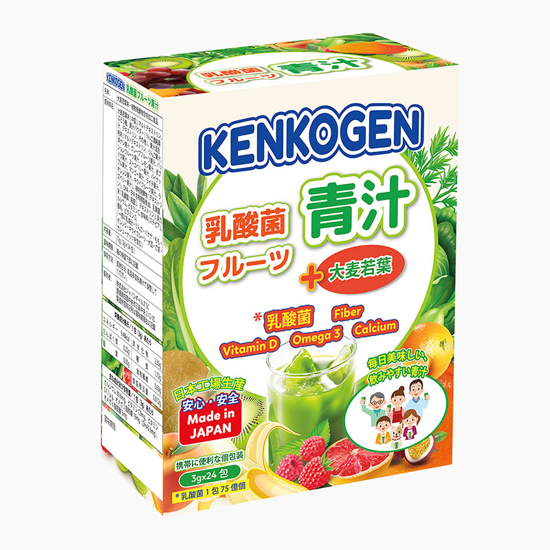 TPBS: Bột rau củ mầm lúa mạch grass barley Nhật Bản Kenkogen +16 loại trái cây chất xơ lợi khuẩn vitamin (Hộp 24 gói) thương hiệu KENKOGEN