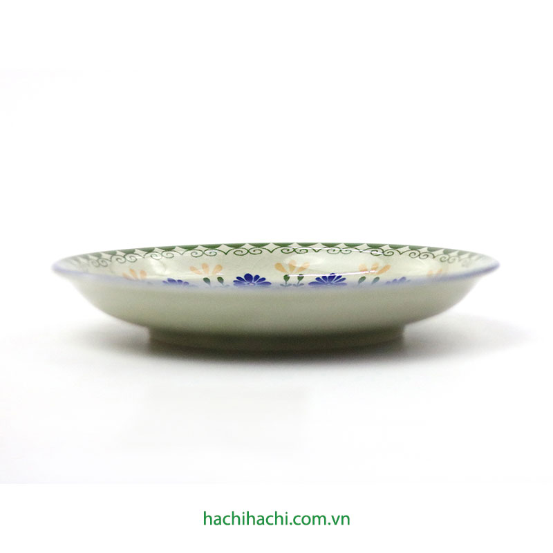 Đĩa gốm Nhật Bản 16.5cm, đĩa gốm sứ nông lòng, cạn lòng, dùng được lò vi sóng thương hiệu TORI