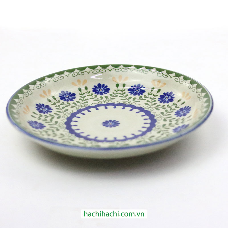 Đĩa gốm Nhật Bản 16.5cm, đĩa gốm sứ nông lòng, cạn lòng, dùng được lò vi sóng thương hiệu TORI