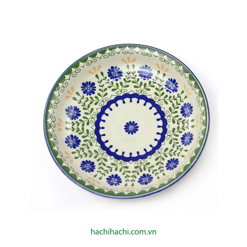 Đĩa gốm Nhật Bản 16.5cm, đĩa gốm sứ nông lòng, cạn lòng, dùng được lò vi sóng