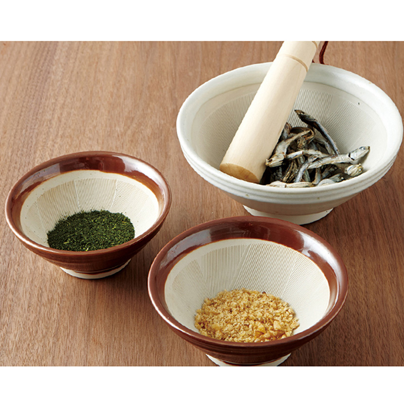 Cối giã nghiền chống văng bằng gốm Nhật Bản Suribachi 14.2cm thương hiệu 