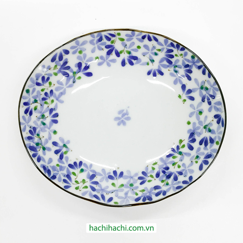 Đĩa sứ Nhật Bản 16x14cm, đĩa gốm sứ nông lòng, cạn lòng, dùng được lò vi sóng thương hiệu 