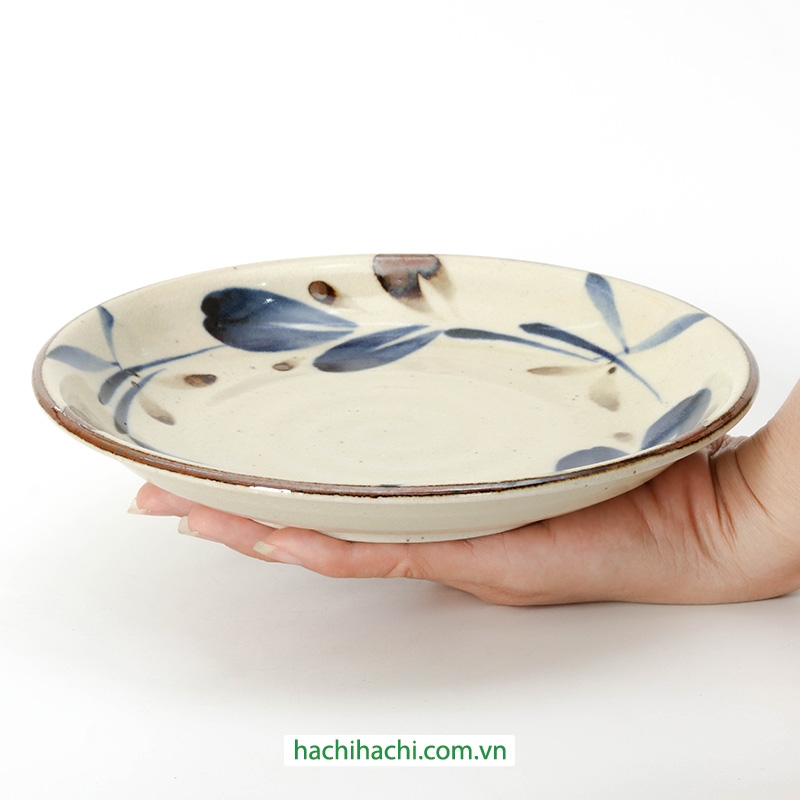 Đĩa gốm Nhật Bản 20.2cm, dùng được lò vi sóng thương hiệu 