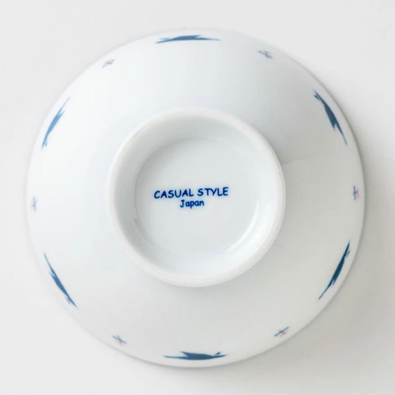 Chén bát sứ Nhật Bản, chén bát ăn cơm 11.5cm (Họa tiết chim vỗ cánh), dùng được lò vi sóng thương hiệu 
