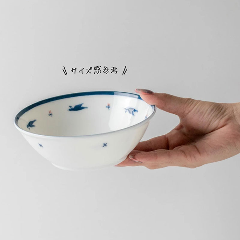 Tô sứ Nhật Bản 14.5cm (Họa tiết chim vỗ cánh), dùng được lò vi sóng thương hiệu 