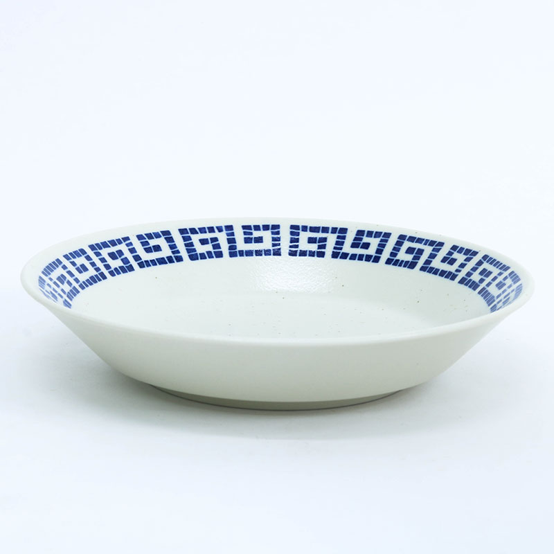 Đĩa sứ Nhật Bản 20.7cm, đĩa gốm sứ nông lòng, cạn lòng (Rồng sấm), dùng được lò vi sóng thương hiệu 