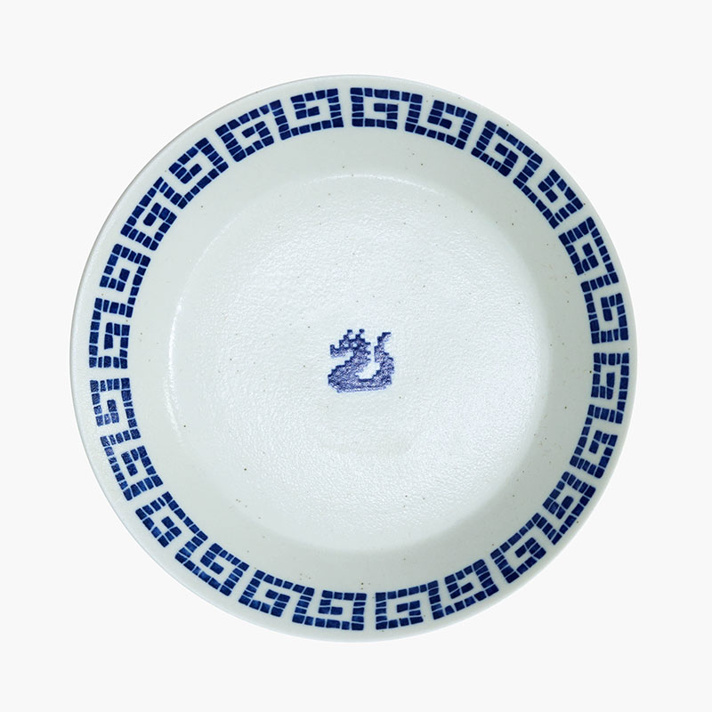 Đĩa sứ Nhật Bản 20.7cm, đĩa gốm sứ nông lòng, cạn lòng (Rồng sấm), dùng được lò vi sóng