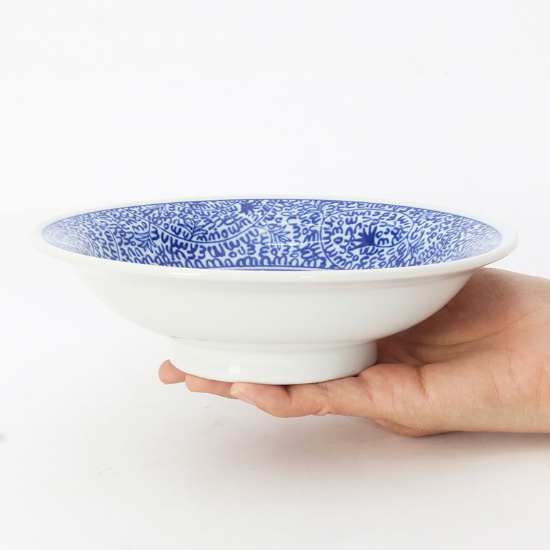 Đĩa sứ Nhật Bản 18.5cm, đĩa gốm sứ sâu lòng (Tùng Trúc Mai), dùng được lò vi sóng thương hiệu 