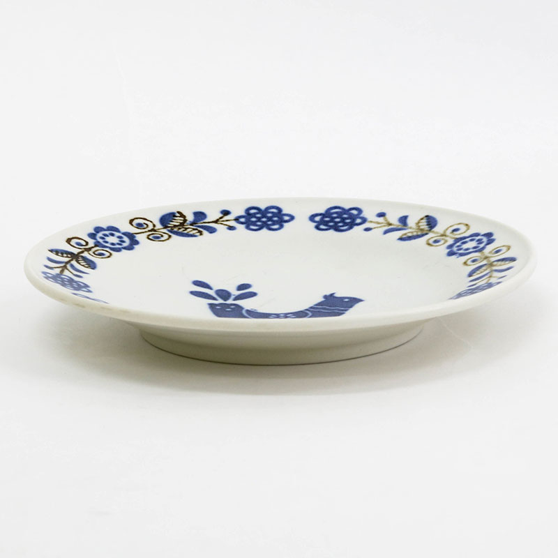 Đĩa sứ Nhật Bản 17cm, đĩa gốm sứ nông lòng, cạn lòng (Chim bồ câu), dùng được lò vi sóng thương hiệu 