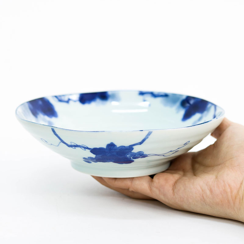Đĩa sứ Nhật Bản, đĩa gốm sứ sâu lòng, đĩa gốm sứ sâu lòng 17cm (Trái nho) thương hiệu 
