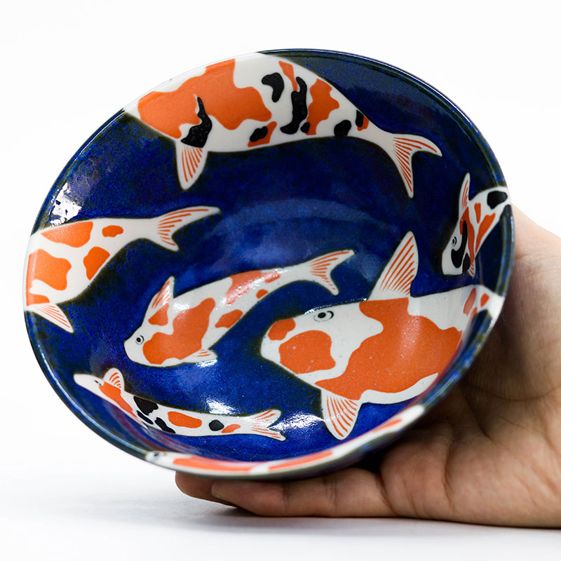 Tô sứ Nhật Bản 15cm (Cá Koi) thương hiệu 