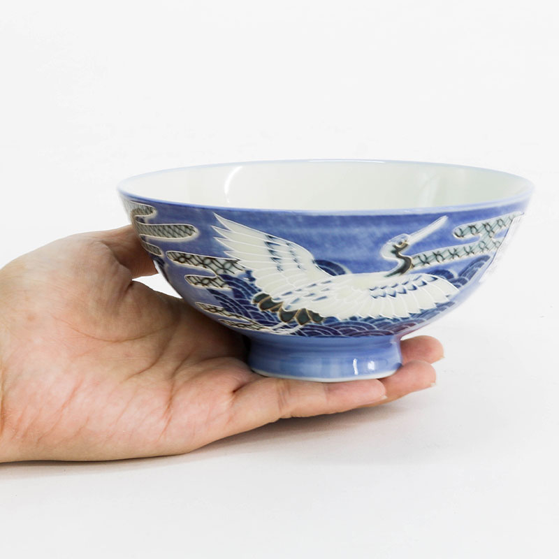 Tô sứ Nhật Bản 14.2cm (Họa tiết chim hạc) thương hiệu 