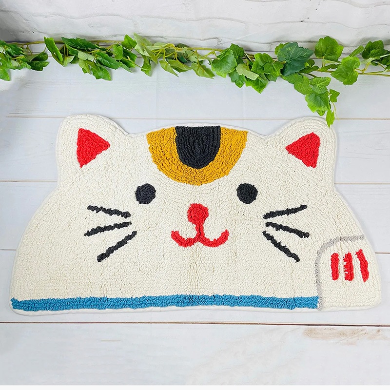Thảm chùi chân, lau chân chống trượt hình mèo may mắn 35x70cm thương hiệu 