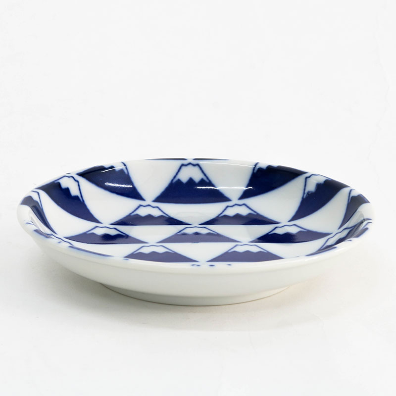 Đĩa sứ Nhật Bản 12.5cm, đĩa gốm sứ nông lòng, cạn lòng (Núi Phú Sĩ), dùng được lò vi sóng thương hiệu 