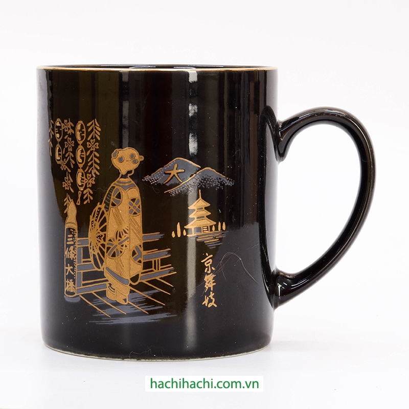 Ly sứ Nhật Bản 300ml có quai - Maiko, dùng được lò vi sóng thương hiệu 
