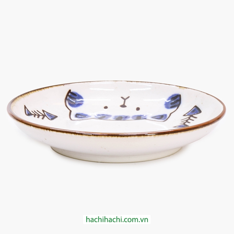 Đĩa sứ Nhật Bản 16.2cm Mèo con, dùng được lò vi sóng thương hiệu 