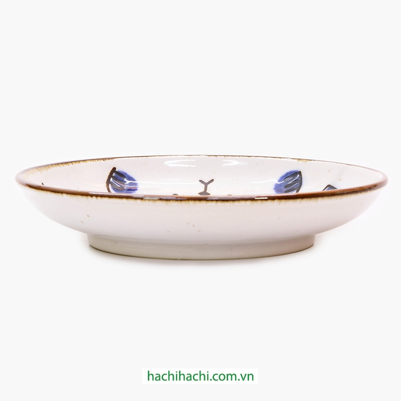 Đĩa sứ Nhật Bản 16.2cm Mèo con, dùng được lò vi sóng thương hiệu 