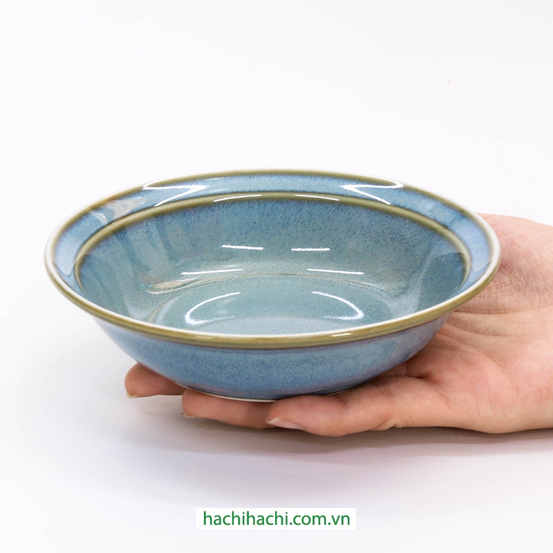 Tô sứ Nhật Bản 13.7cm Metallic Green, dùng được lò vi sóng thương hiệu 