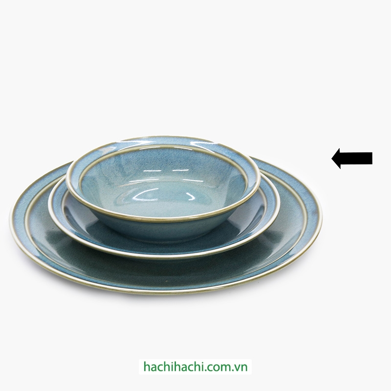 Tô sứ Nhật Bản 13.7cm Metallic Green, dùng được lò vi sóng thương hiệu 