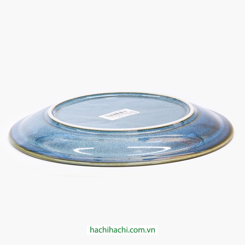 Đĩa sứ Nhật Bản 22.5cm Metallic Green, dùng được lò vi sóng thương hiệu 