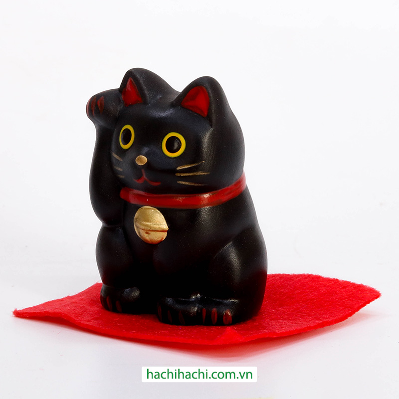 Mèo may mắn trang trí 5cm (đen) thương hiệu KANEWAKA