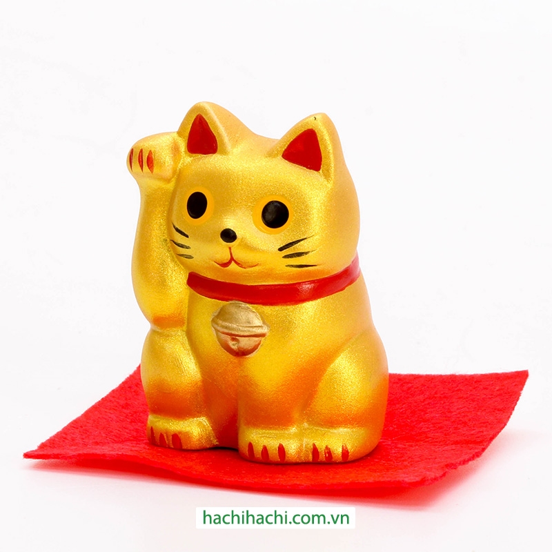 Mèo may mắn trang trí 5cm (vàng) thương hiệu KANEWAKA