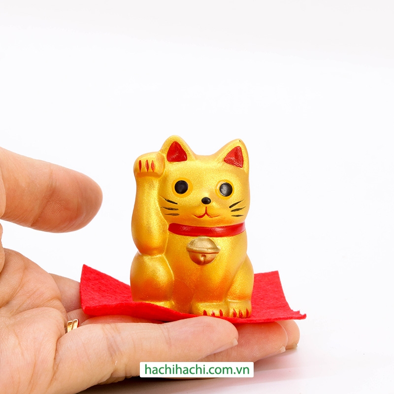 Mèo may mắn trang trí 5cm (vàng) thương hiệu KANEWAKA