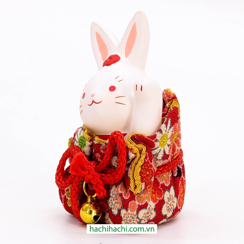 Thỏ may mắn trang trí 8cm thương hiệu KANEWAKA