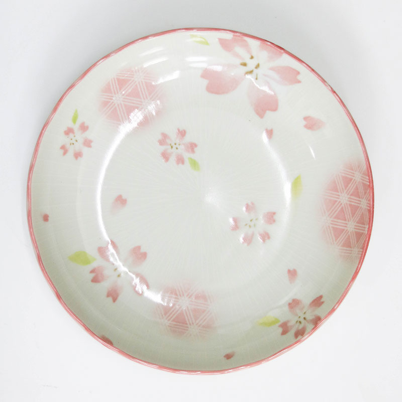 Đĩa sứ Nhật Bản 16.3cm, Đĩa gốm sứ nông lòng, đĩa gốm sứ cạn lòng (Sakura) thương hiệu 