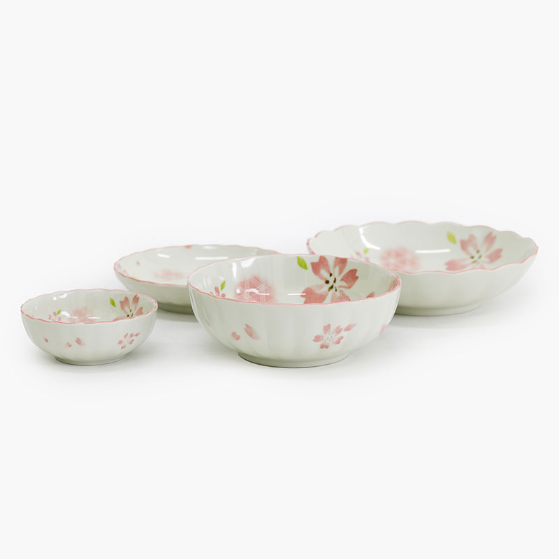 Đĩa sứ Nhật Bản 16.3cm, Đĩa gốm sứ nông lòng, đĩa gốm sứ cạn lòng (Sakura) thương hiệu 