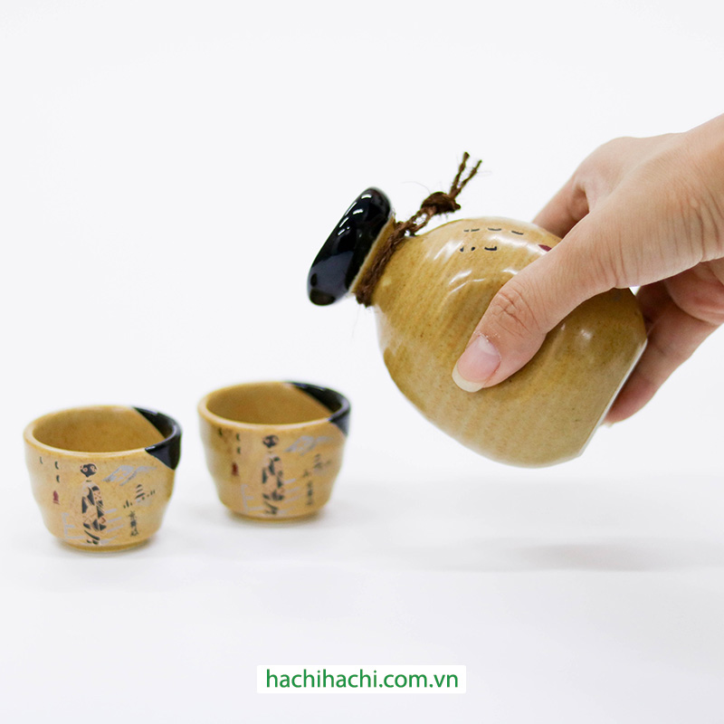 Bộ bình, ly gốm Nhật Bản uống rượu, bộ bình rượu sake thương hiệu 
