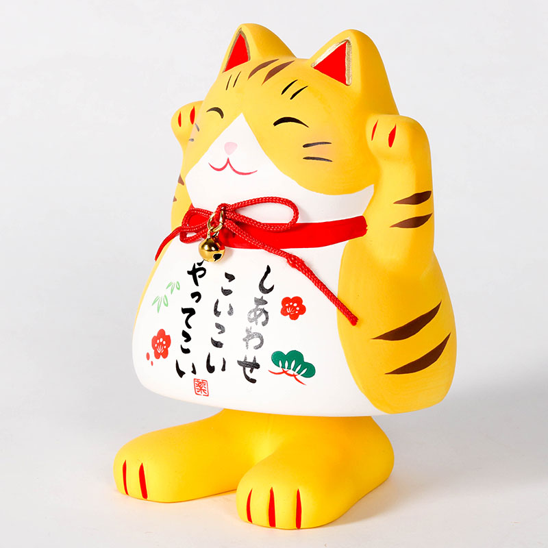 Mèo may mắn trang trí 12.5cm (Chân gắn lò xo) thương hiệu KANEWAKA