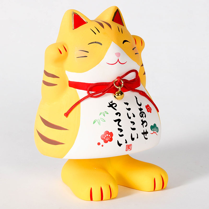 Mèo may mắn trang trí 12.5cm (Chân gắn lò xo) thương hiệu KANEWAKA