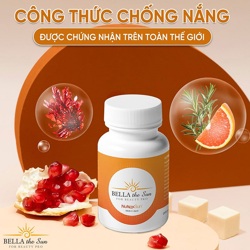 TPBVSK: Viên uống Bella The Sun Nhật Bản 30 viên, hỗ trợ chống oxy hóa, giảm sạm nám, đẹp da thương hiệu 