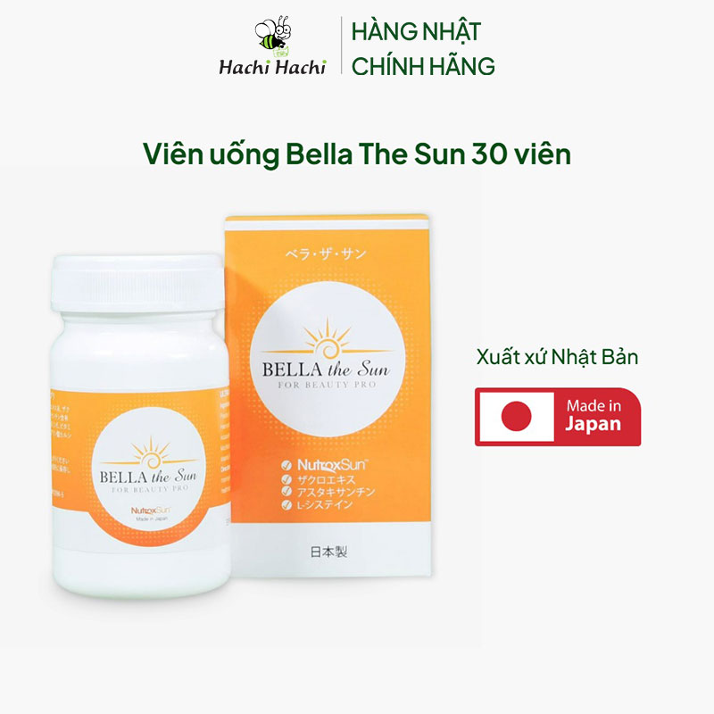 TPBVSK: Viên uống Bella The Sun Nhật Bản 30 viên, hỗ trợ chống oxy hóa, giảm sạm nám, đẹp da thương hiệu 