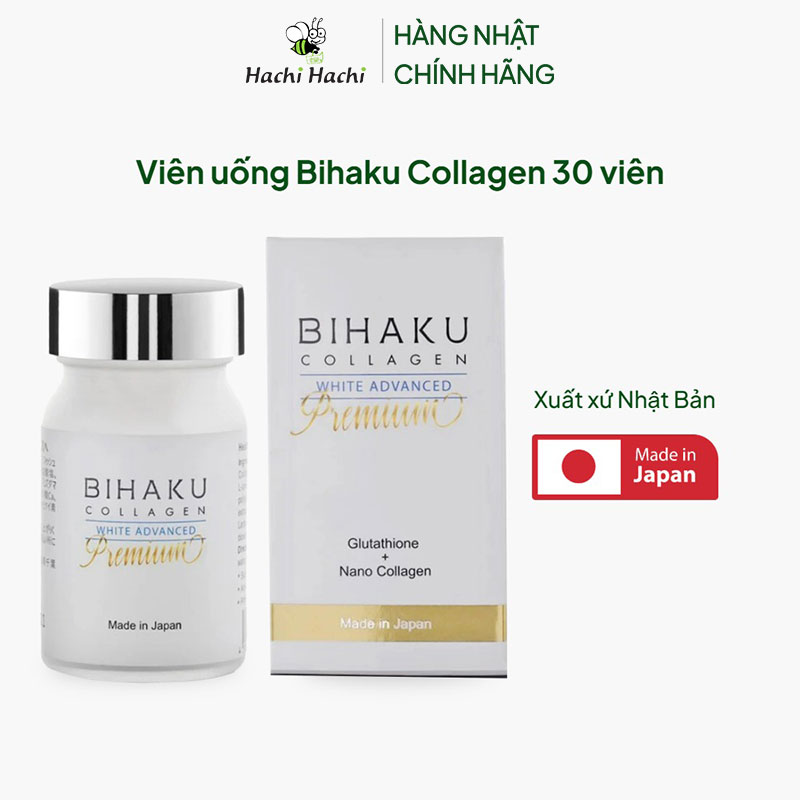 collagen glutathione ca nht Vin Ung Trng Da Bihaku Premium 30 Vin Collagen Glutathion Plus, h tr