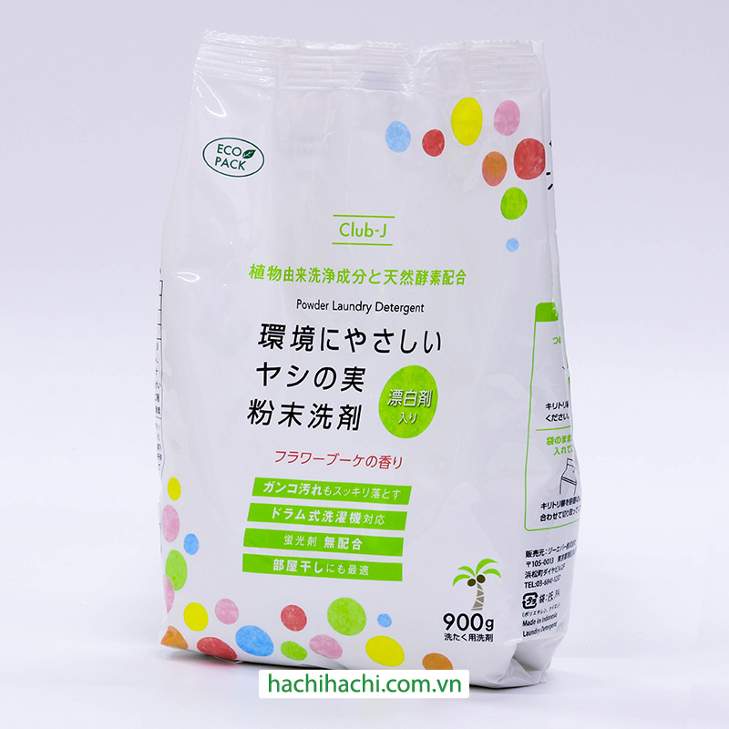 Bột giặt sinh học chiết xuất quả cọ 900g Hương hoa dịu nhẹ, không hôi khi phơi trong nhà thương hiệu 