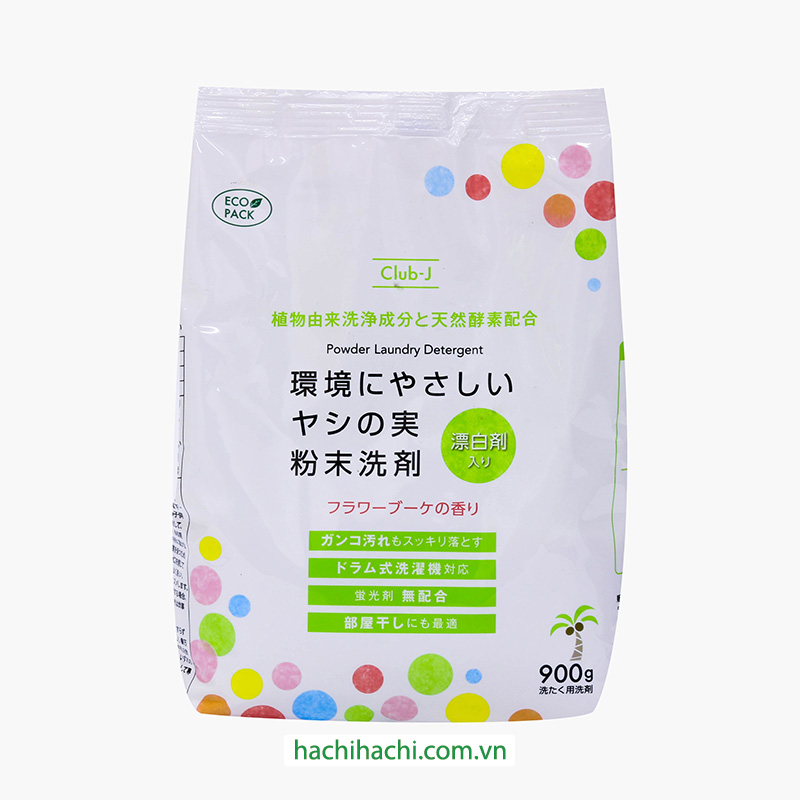 Bột giặt sinh học chiết xuất quả cọ 900g Hương hoa dịu nhẹ, không hôi khi phơi trong nhà