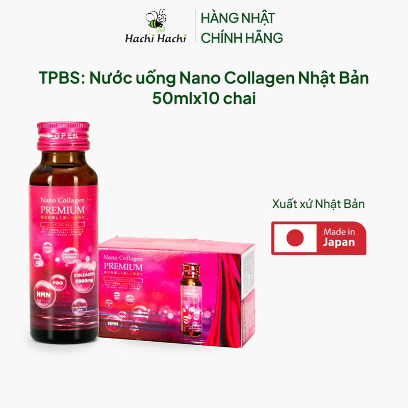TPBS: Nước uống Nano Collagen Nhật Bản 50mlx10 chai thương hiệu NIKKO