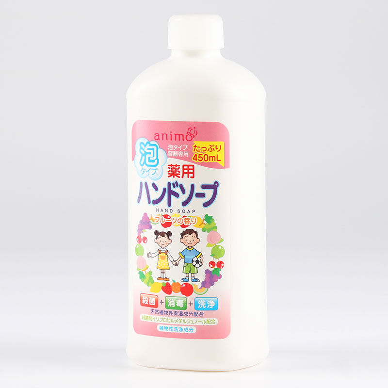 Dung dịch rửa tay, nước rửa tay tạo bọt Nhật Bản kháng khuẩn Animo 450ml Hương trái cây thương hiệu ANIMO