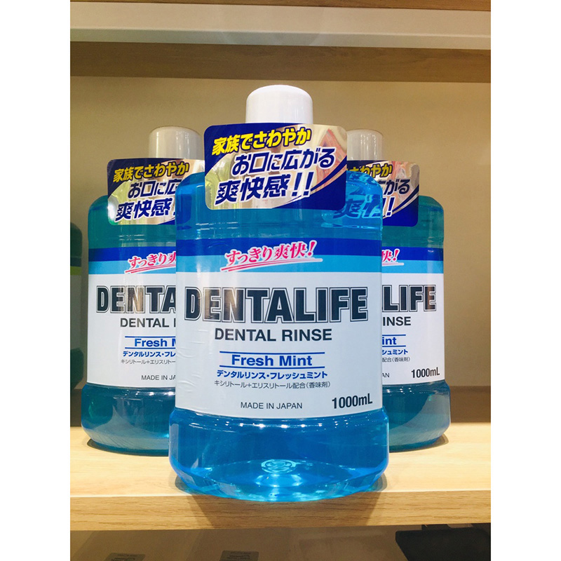 Nước súc miệng Nhật Bản Dentalife Animo 1000ml Hương bạc hà cực the mát, thơm miệng thương hiệu ANIMO