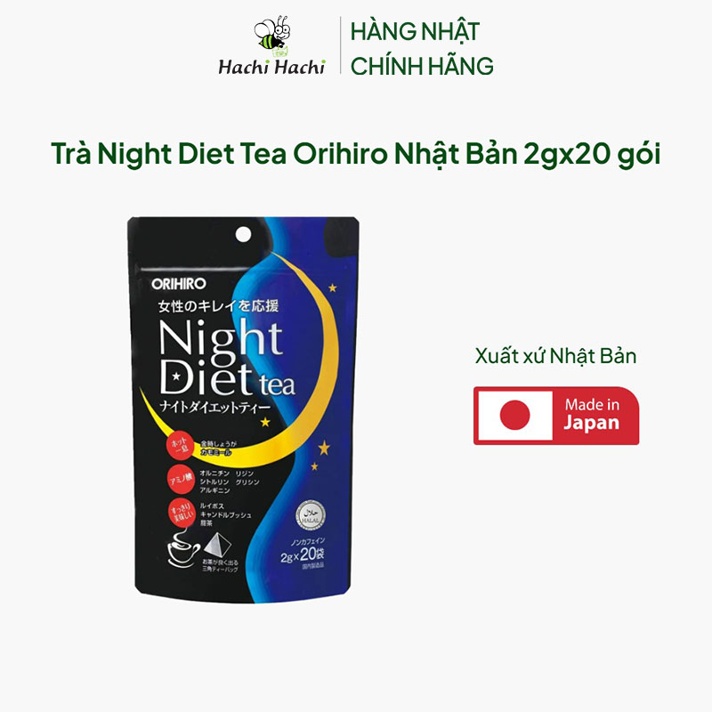Trà Night Diet Tea Orihiro Nhật Bản 2gx20 gói thương hiệu ORIHIRO