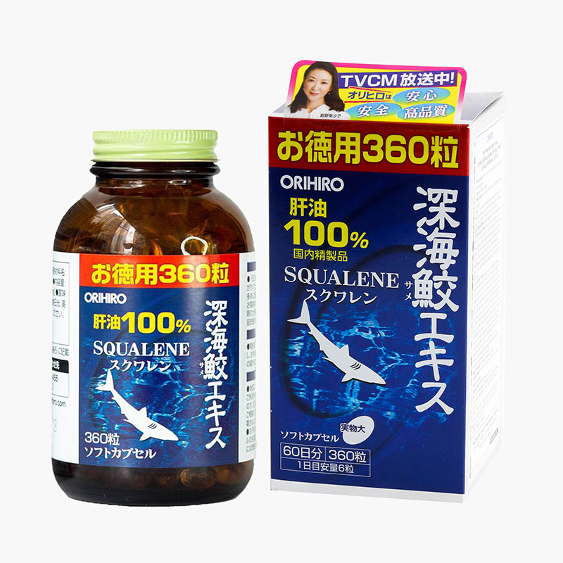 TPBVSK: Viên uống Orihiro Deep Sea Shark extract Nhật Bản 360 viên, dầu gan cá mập chống oxy hóa thương hiệu ORIHIRO