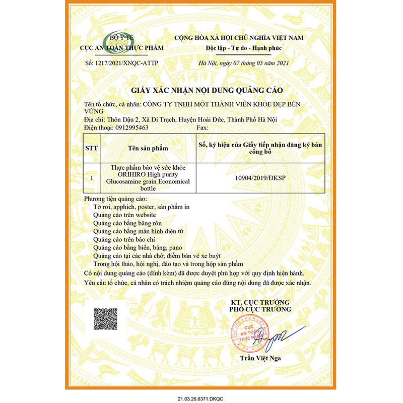 TPBVSK: Viên uống Glucosamine Nhật Bản Orihiro 900 viên, hạn chế thoái khóa khớp thương hiệu ORIHIRO