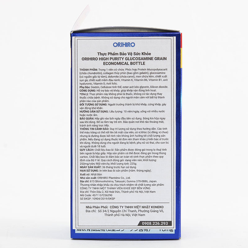 TPBVSK: Viên uống Glucosamine Nhật Bản Orihiro 900 viên, hạn chế thoái khóa khớp thương hiệu ORIHIRO