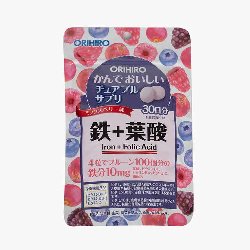TPBS: Viên nhai Orihiro Iron & Folic Acid 120 viên thương hiệu ORIHIRO