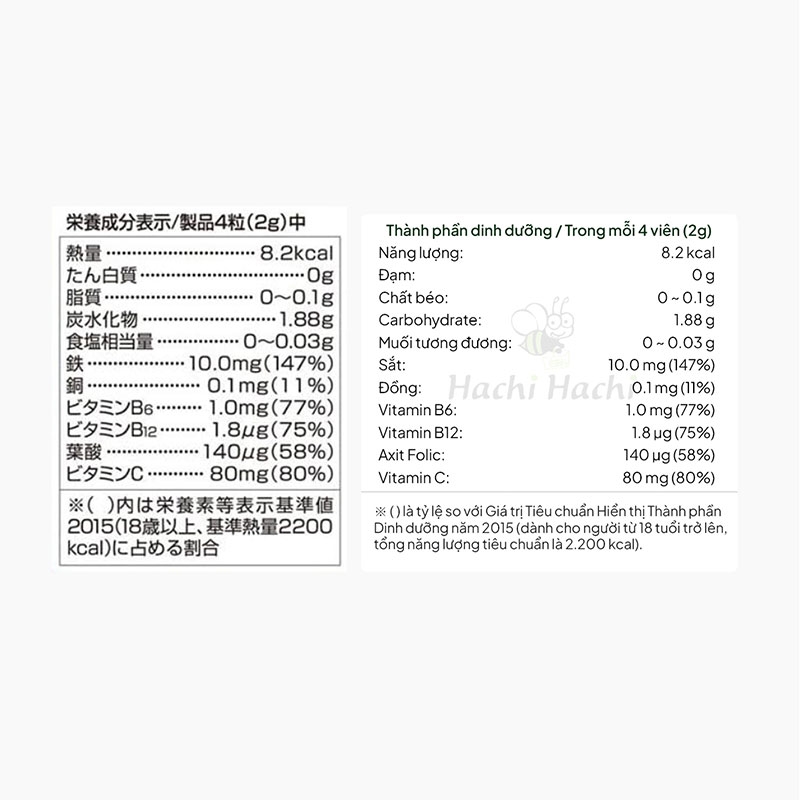 TPBS: Viên nhai Orihiro Iron & Folic Acid 120 viên thương hiệu ORIHIRO