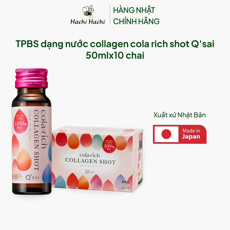 TPBS dạng nước collagen Nhật Bản cola rich shot Q'sai 50mlx10 chai thương hiệu 